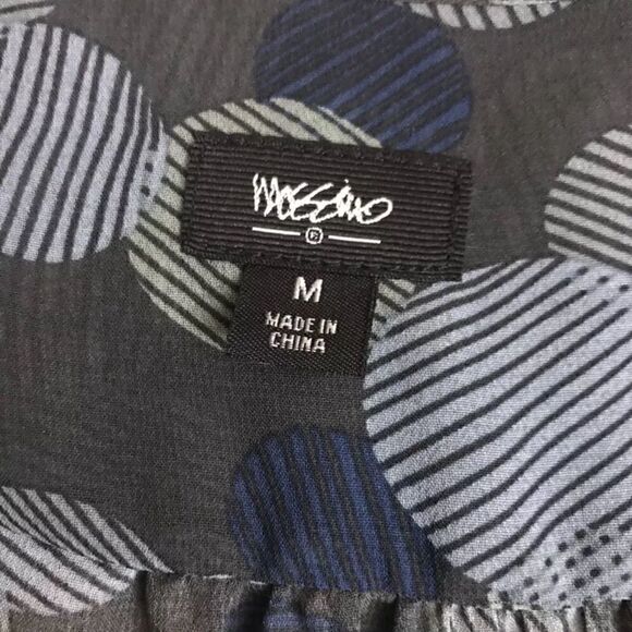 Mossimo Shirt Size M Medium - Blue Circles Geometric Long Sleeve Top - Picture 6 of 8